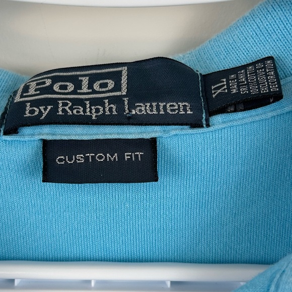 Polo Ralph Lauren Vintage Polo Shirt Y2K Size XL Mens light blue pink pony - Picture 3 of 8